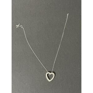 Sterling Heart Swarovski Open Heart Clear Crystal Necklace And Chain Sweetheart